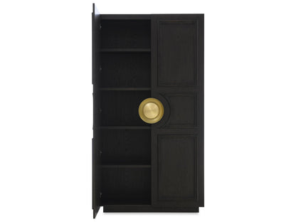 Cadence Mocha Wood Wardrobe with Antique Brass Hardware