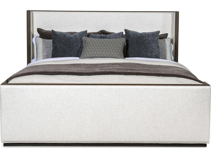 Monterey Upholstered King Bed Hawthorne Dark with Beige Linen