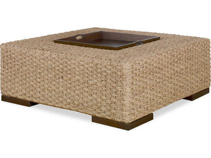 Curate Havana Square Cocktail Table in Natural Abaca and Mahogany