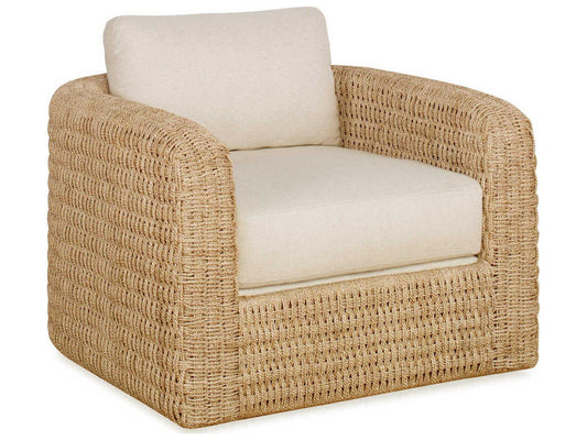 Curate Swivel Beige Fabric Accent Chair
