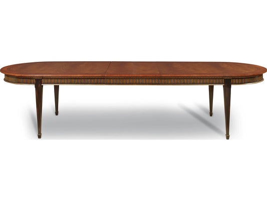 Monarch Barrington Oval Dining Table in Distressed Black and Gold with Mahogany Top