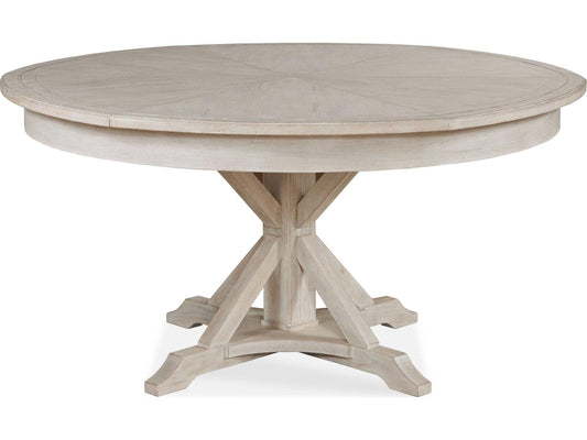 Monarch Collin Expandable Round Dining Table in White Rustic