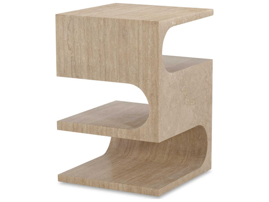 Grand Tour Ascoli Square Accent Table in Travertine