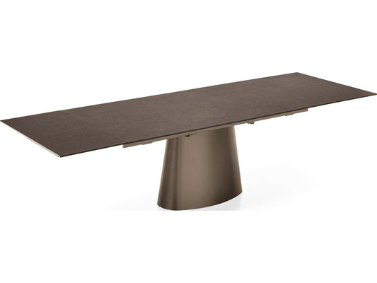 Ellisse Extendable Rectangle Dining Table with Ceramic Top and Metal Base