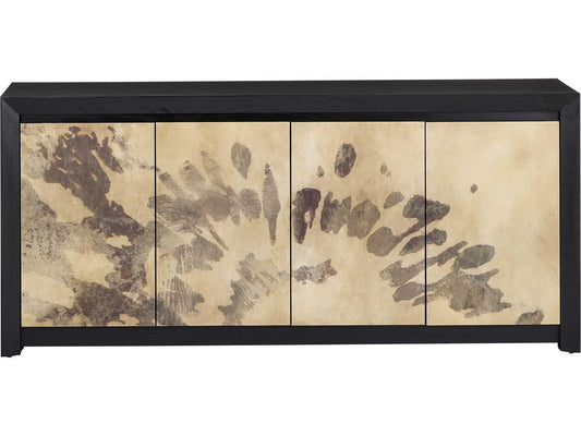 Vistas 80" Natural Vellum Caviar Black Sideboard