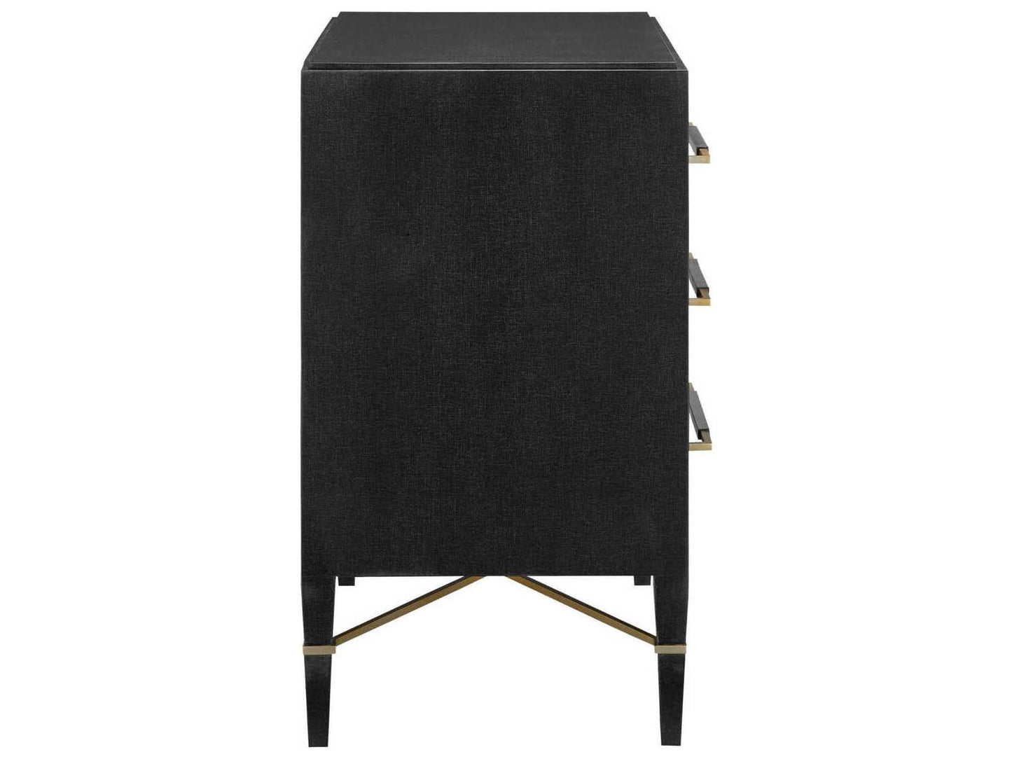Vistas 3-Drawers Gold Solid Wood Chest Nightstand