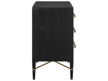 Vistas 3-Drawers Gold Solid Wood Chest Nightstand