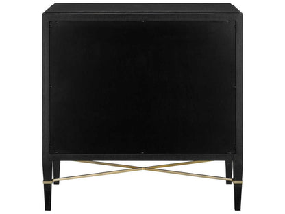 Vistas 3-Drawers Gold Solid Wood Chest Nightstand