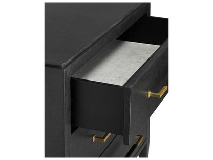 Vistas 3-Drawers Gold Solid Wood Chest Nightstand