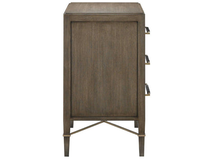 Currey and Company Verona Chanterelle 3-Drawer Chest in Mahogany and Champagne