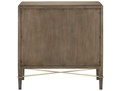 Currey and Company Verona Chanterelle 3-Drawer Chest in Mahogany and Champagne