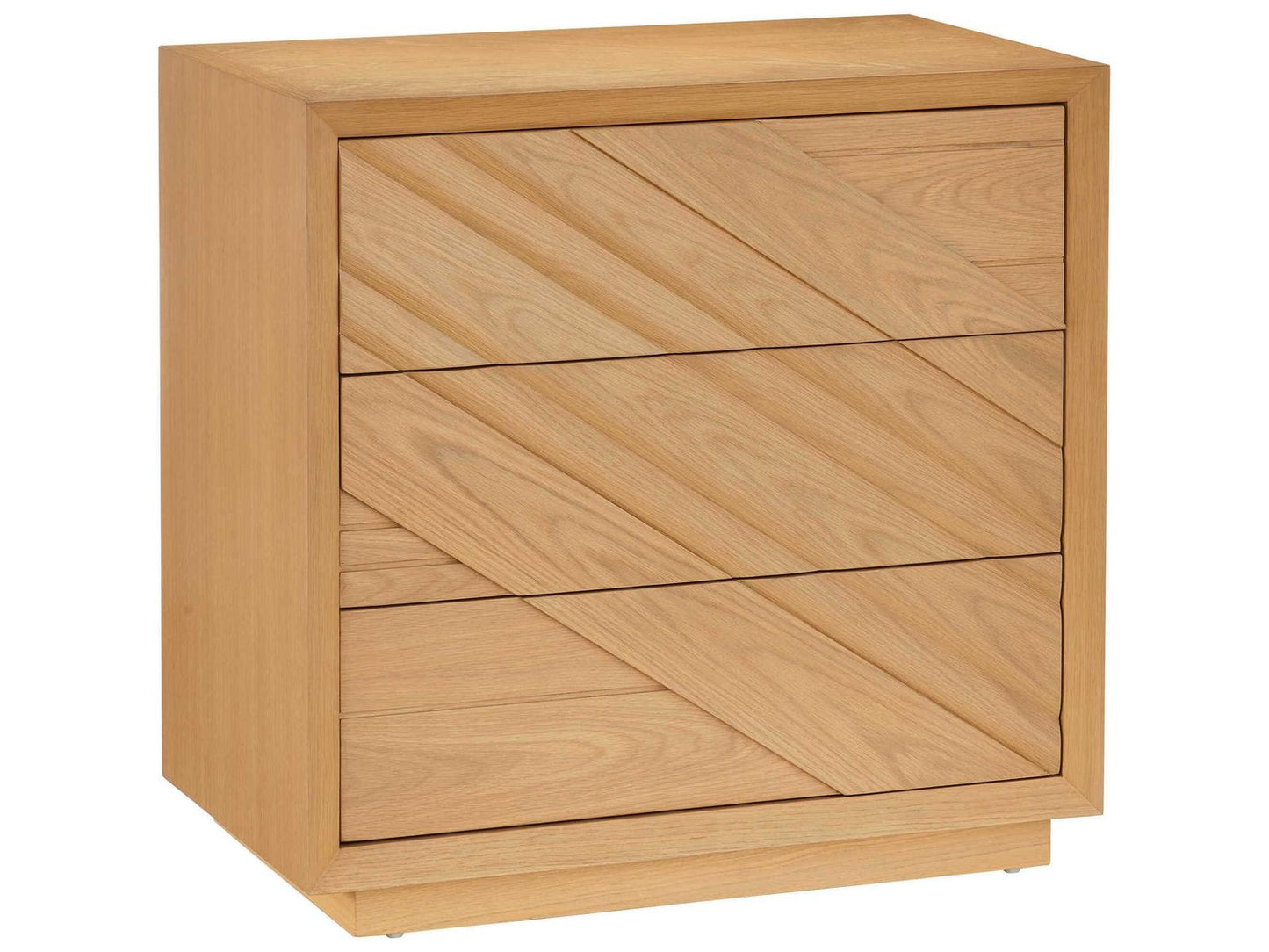 Currey and Company Margot 3-Drawer Natural Oak Chest in Light Oak and Beige