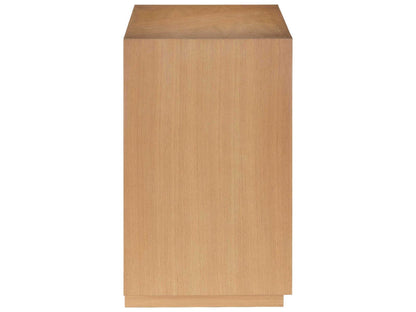 Currey and Company Margot 3-Drawer Natural Oak Chest in Light Oak and Beige