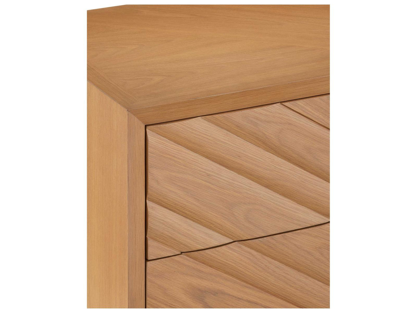 Currey and Company Margot 3-Drawer Natural Oak Chest in Light Oak and Beige