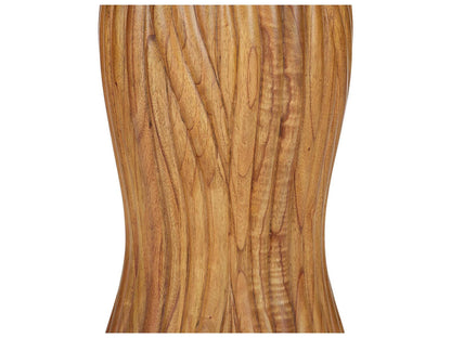 Currey and Company Tassel Round Entry Table in Morel Brown Wood and Marble