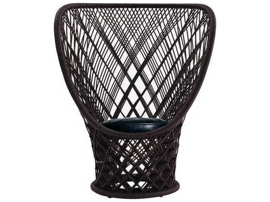 Pavo Real Accent Chair by Patricia Urquiola in Brown Cane and Black Leather