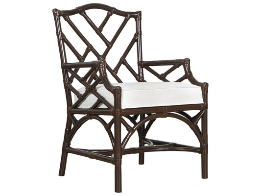 Chippendale Rattan Arm Dining Chair