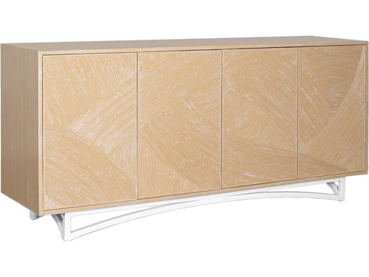 Swirl Rattan Console Table with Storage