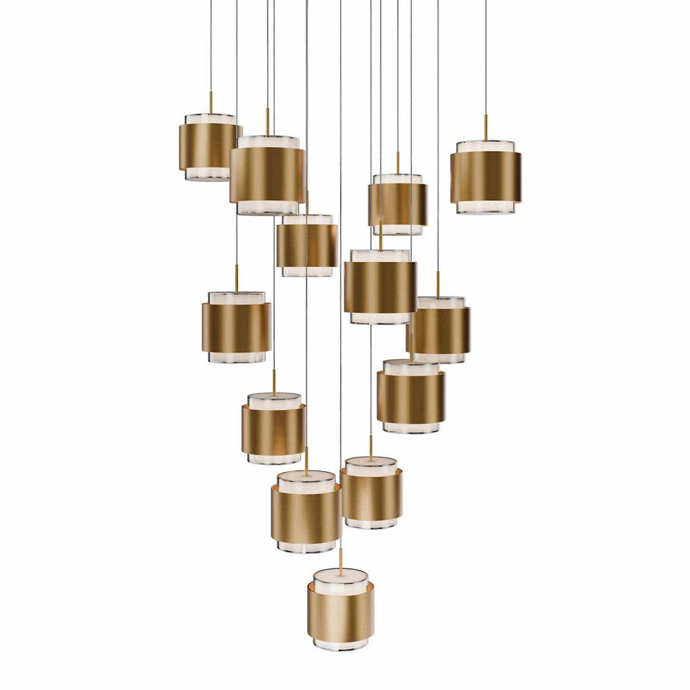 Banded LED Square Multi-Light Pendant