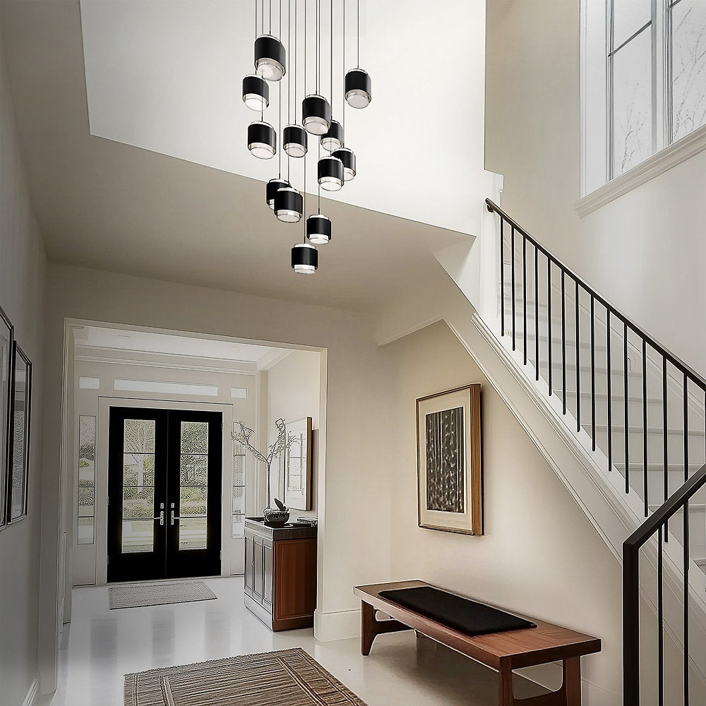 Banded LED Square Multi-Light Pendant