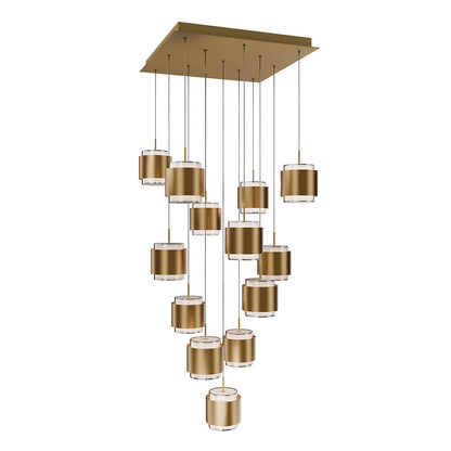 Banded LED Square Multi-Light Pendant