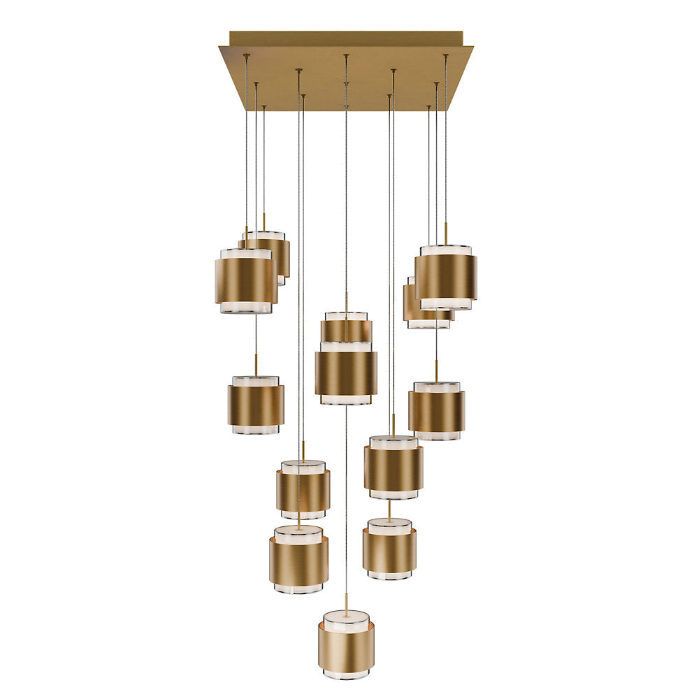 Banded LED Square Multi-Light Pendant