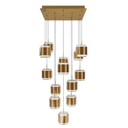 Banded LED Square Multi-Light Pendant