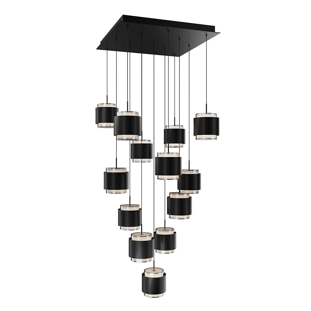 Banded LED Square Multi-Light Pendant