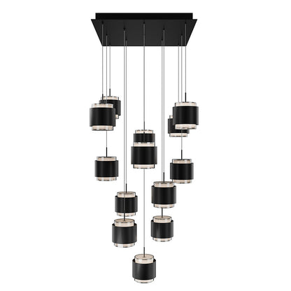 Banded LED Square Multi-Light Pendant