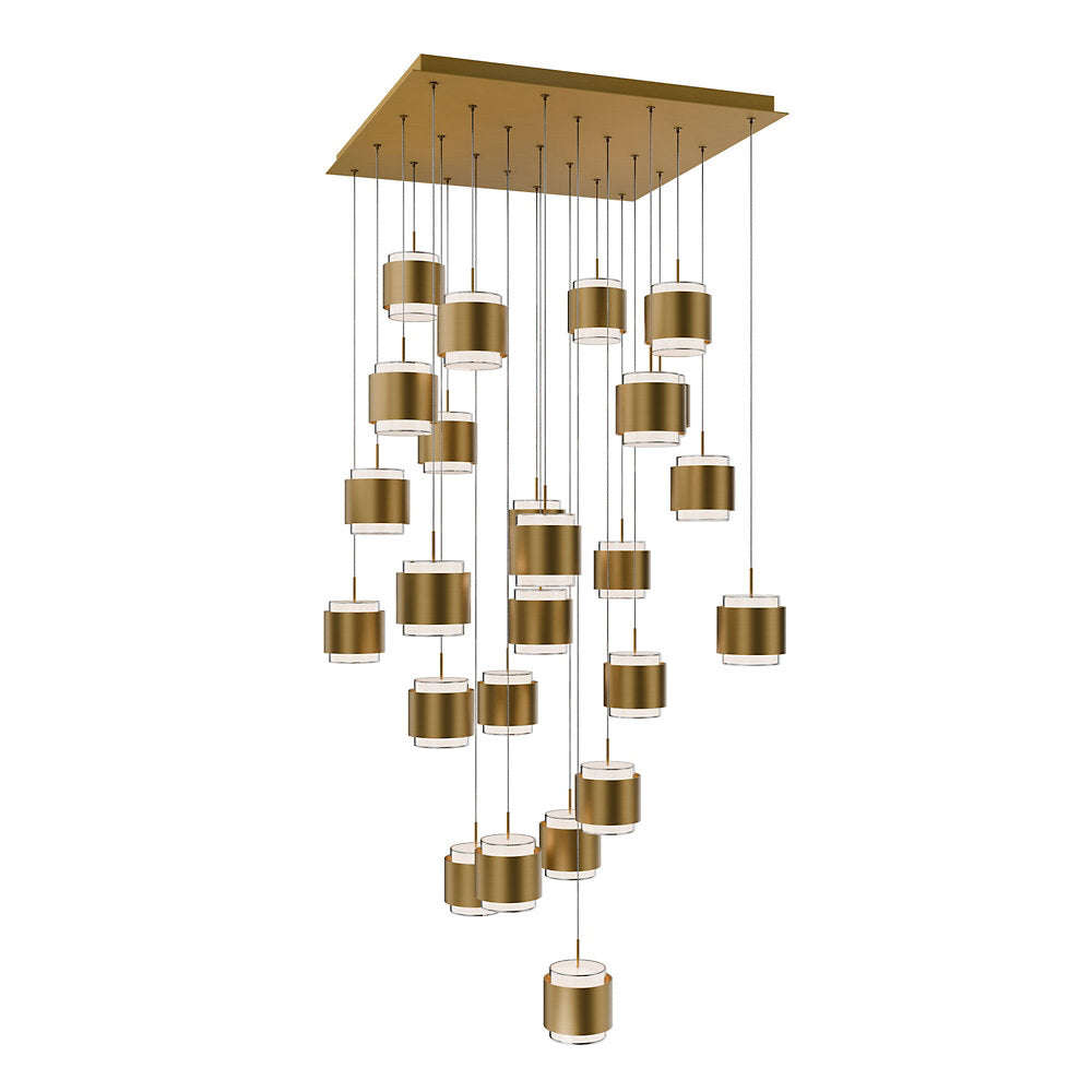 Banded LED Square Multi-Light Pendant