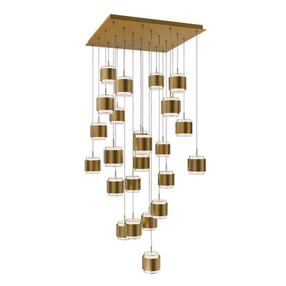 Banded LED Square Multi-Light Pendant