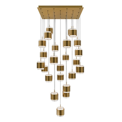 Banded LED Square Multi-Light Pendant