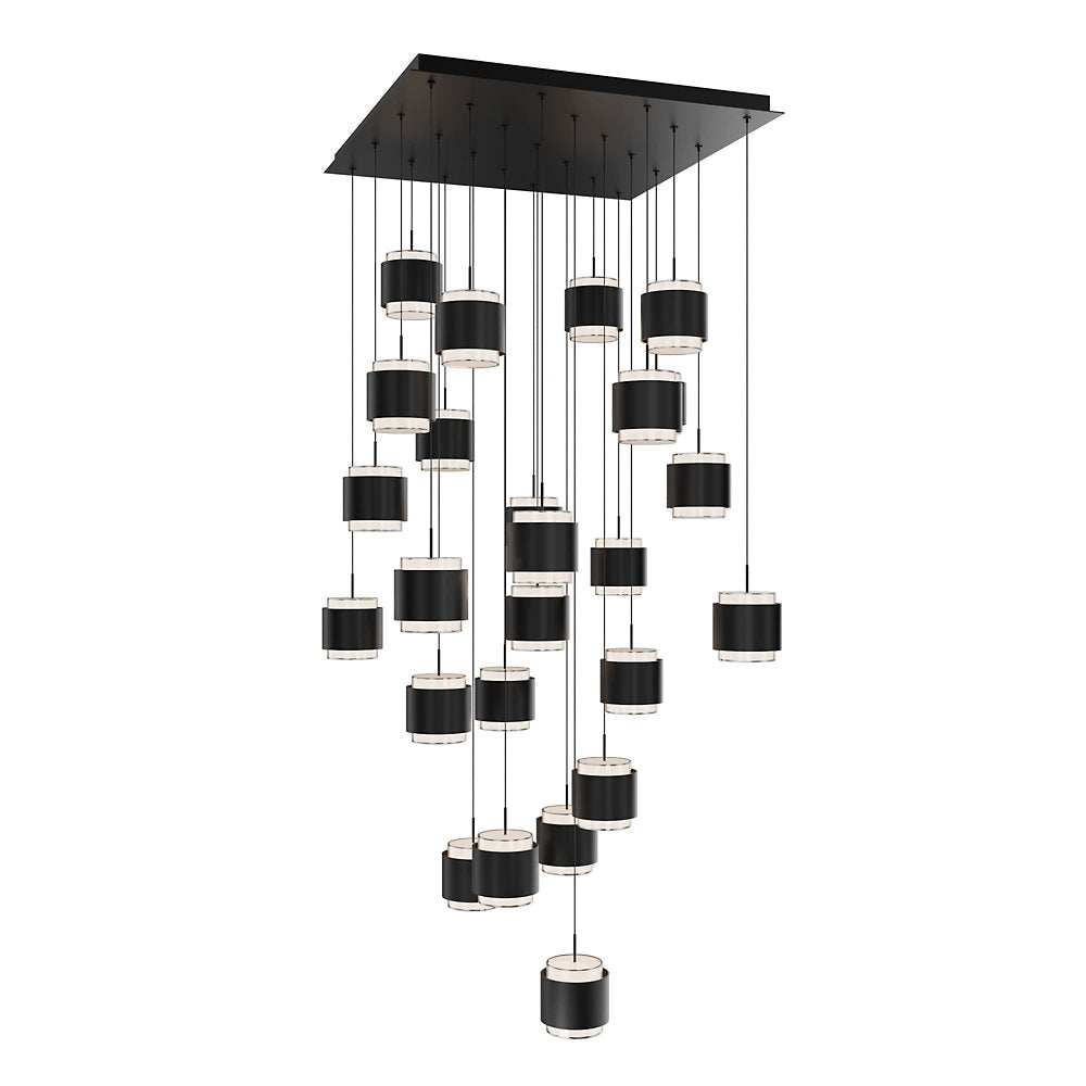 Banded LED Square Multi-Light Pendant