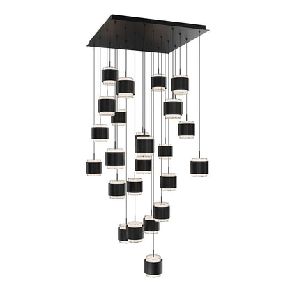 Banded LED Square Multi-Light Pendant