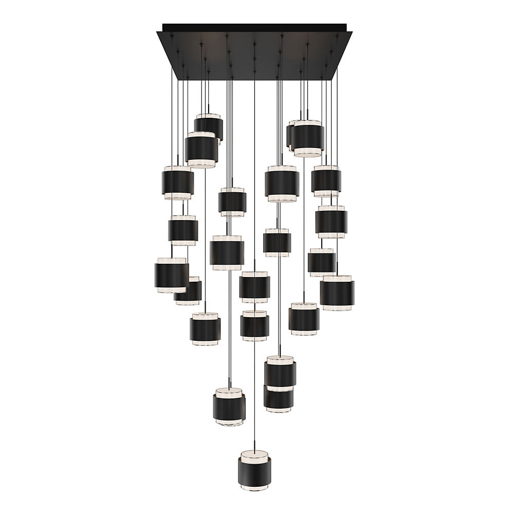 Banded LED Square Multi-Light Pendant
