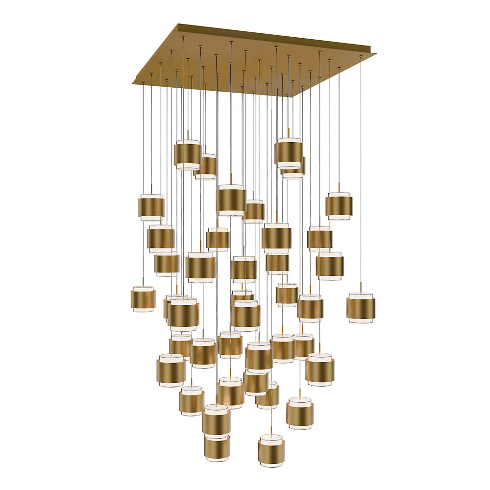 Banded LED Square Multi-Light Pendant