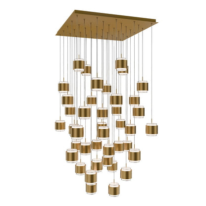 Banded LED Square Multi-Light Pendant
