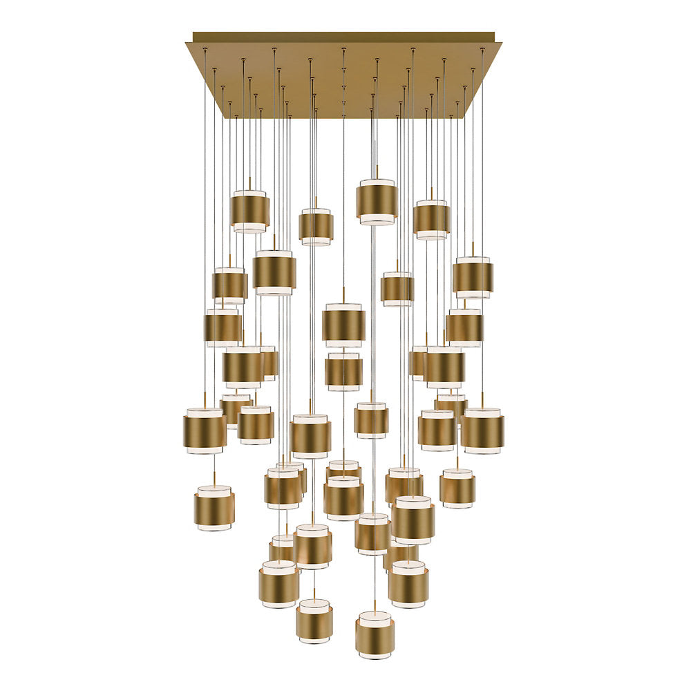 Banded LED Square Multi-Light Pendant