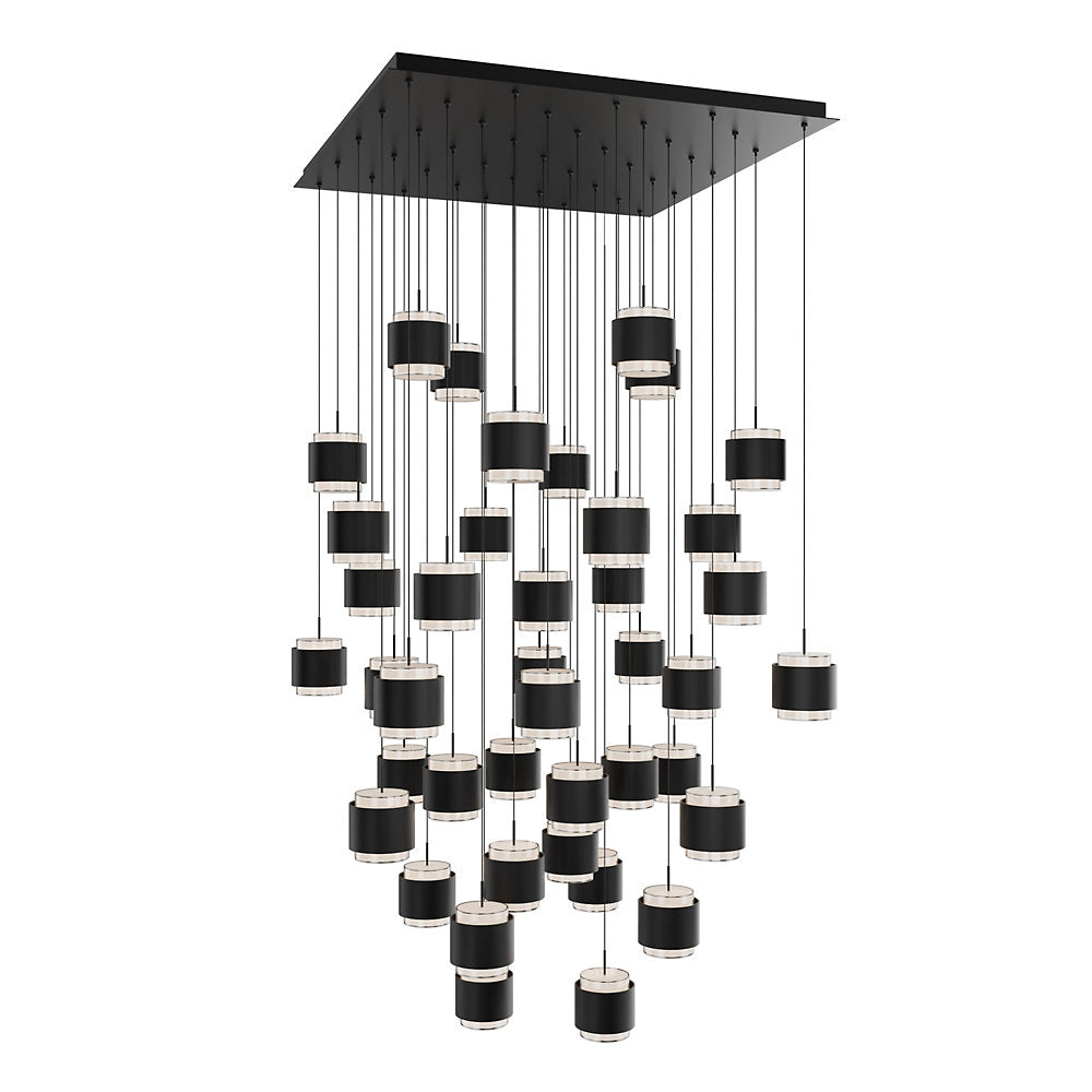 Banded LED Square Multi-Light Pendant
