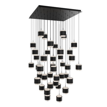 Banded LED Square Multi-Light Pendant