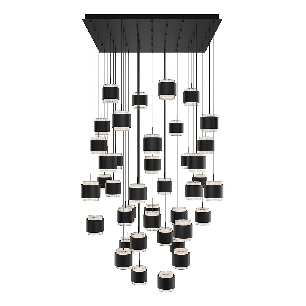 Banded LED Square Multi-Light Pendant