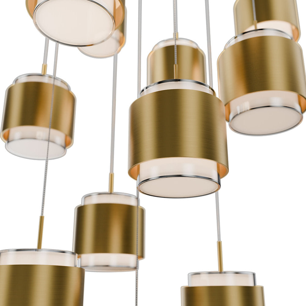Banded LED Square Multi-Light Pendant