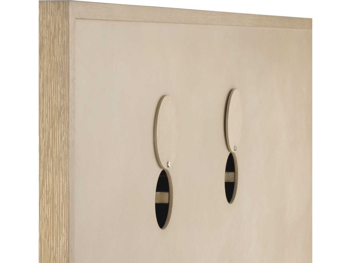 Highland 4-Door Washed Oak Veneer Dresser with Brushed Brass