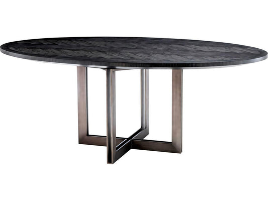 Melchior Oval Charcoal Oak Veneer Dining Table