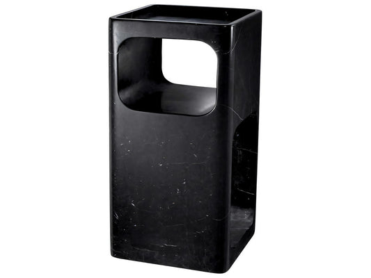Adler Square Black Marble Side Table Mid-Century Modern