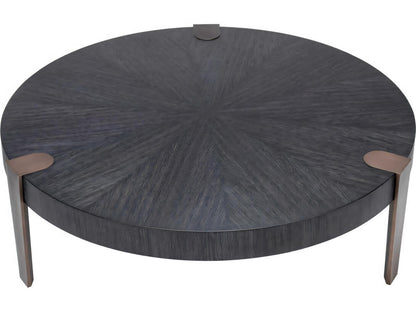 Oxnard Round Coffee Table in Charcoal Grey Oak Veneer
