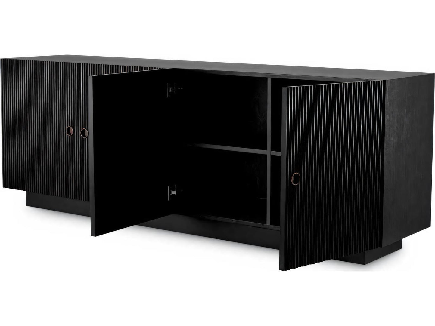 Dimitrios Charcoal Grey Oak Veneer Dresser with Bronze Finish