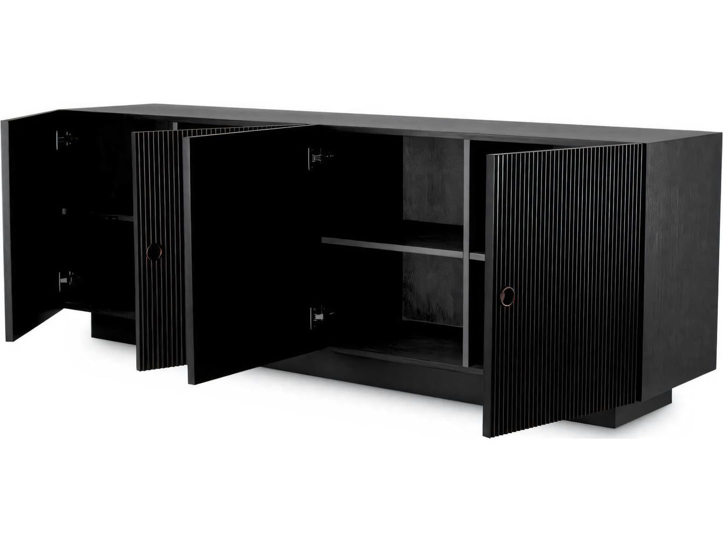 Dimitrios Charcoal Grey Oak Veneer Dresser with Bronze Finish
