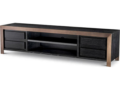 Talbot Charcoal Grey Oak Veneer TV Cabinet with Medium Bronze Finish