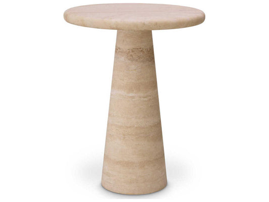 Adriana Large Travertine Round Side Table